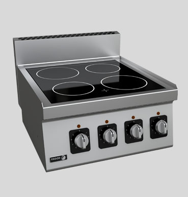 Ceramic clearance hob cooker